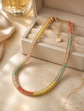 Gold Multicolor Chain Necklace - Women Jewelry